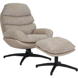 Lincoln TV Chair and Footstool - Neutral - Size: Single - Wilko - thumbnail 3