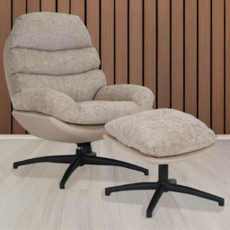 Lincoln TV Chair and Footstool - Neutral - Size: Single - Wilko - thumbnail 1