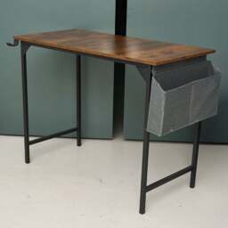Living and Home Side Storage Pocket Office Desk Brown and Black - Size: 75.5 x 100 x 48cm - Brown + Black - Wilko