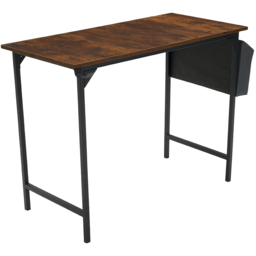 Living and Home Side Storage Pocket Office Desk Brown and Black - Size: 75.5 x 100 x 48cm - Brown + Black - Wilko - thumbnail 3