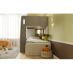Flair Benito White and Grey Wooden Bunk Bed with Wardrobe - Size: Single - Multi - Wilko - thumbnail 4