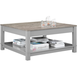 Dorel Carver Grey Single Shelf Coffee Table - Size: 43 x 89 x 89cm - Wilko - thumbnail 4