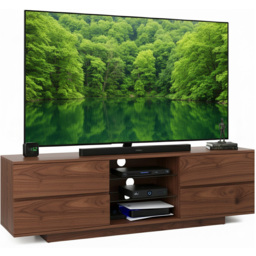 Centurion Supports Avitus 4 Drawer 3 Shelf Premium Walnut TV Unit - Size: 48 x 158 x 40cm - Brown - Wilko - thumbnail 3