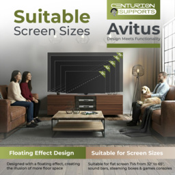 Centurion Supports Avitus 4 Drawer 3 Shelf Premium Walnut TV Unit - Size: 48 x 158 x 40cm - Brown - Wilko - thumbnail 5