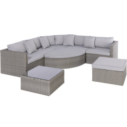 Rowlinson Marbella 7 Seater Grey Polyrattan Corner Lounge Set - Wilko - thumbnail 3