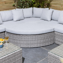 Rowlinson Marbella 7 Seater Grey Polyrattan Corner Lounge Set - Wilko - thumbnail 5