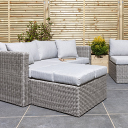 Rowlinson Marbella 7 Seater Grey Polyrattan Corner Lounge Set - Wilko - thumbnail 6