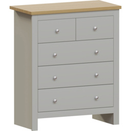 Vida Designs Arlington 5 Drawer Grey Shaker Style Chest of Drawers - Wilko - thumbnail 3