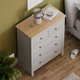 Vida Designs Arlington 5 Drawer Grey Shaker Style Chest of Drawers - Wilko - thumbnail 6