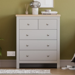 Vida Designs Arlington 5 Drawer Grey Shaker Style Chest of Drawers - Wilko - thumbnail 7