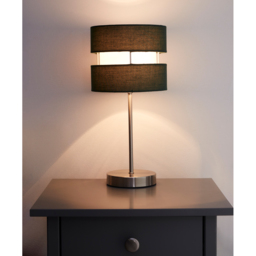 Kliving Forest Green Layered Fabric Shade Table Lamp - Size: 38 x 14.5 x 14.5cm - Wilko - thumbnail 4