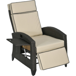 Outsunny Brown Outdoor Recliner Chair - Size: 75 x 68 x 52cm - Green - Wilko - thumbnail 3