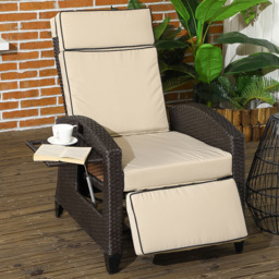 Outsunny Brown Outdoor Recliner Chair - Size: 75 x 68 x 52cm - Green - Wilko - thumbnail 1