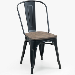 Julian Bowen Grafton Set of 4 Black Metal Dining Chair - Wilko - thumbnail 4