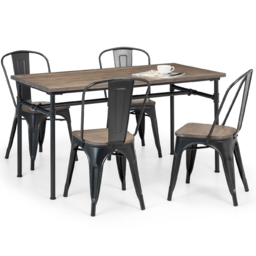 Julian Bowen Grafton Set of 4 Black Metal Dining Chair - Wilko - thumbnail 6