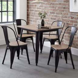 Julian Bowen Grafton Set of 4 Black Metal Dining Chair - Wilko - thumbnail 1