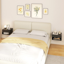 Portland Single Drawer Single Shelf Black Floating Nightstand Set of 2 - Wilko - thumbnail 6