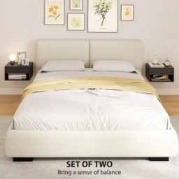 Portland Single Drawer Single Shelf Black Floating Nightstand Set of 2 - Wilko - thumbnail 7