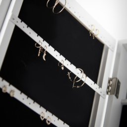 CARME Home Caitlyn Standing Full Length Jewellery Mirror Cabinet - Size: 18 x 114 x 47cm - White - Wilko - thumbnail 5