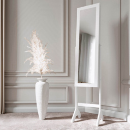 CARME Home Caitlyn Standing Full Length Jewellery Mirror Cabinet - Size: 18 x 114 x 47cm - White - Wilko - thumbnail 6