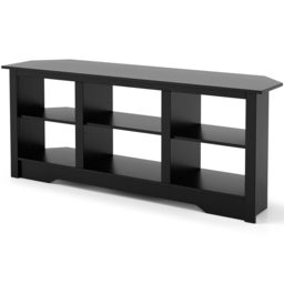 Costway Black TV Stand with 6 Storage Shelves - Size: 147 x 40 x 62cm - Wilko - thumbnail 3
