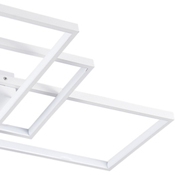 Living and Home White Rectangular LED Semi Flush Ceiling Light - Size: 9 x 90 x 50cm - Wilko - thumbnail 6