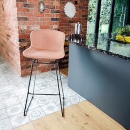 MMT Furniture Designs Tan PU Leather Retro Bar Stool with Sleigh Legs Set of 2 - Size: 99.5 x 50.5 x 47.5cm - Brown - Wilko - thumbnail 4