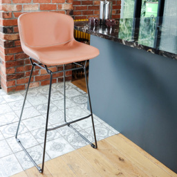 MMT Furniture Designs Tan PU Leather Retro Bar Stool with Sleigh Legs Set of 2 - Size: 99.5 x 50.5 x 47.5cm - Brown - Wilko - thumbnail 6