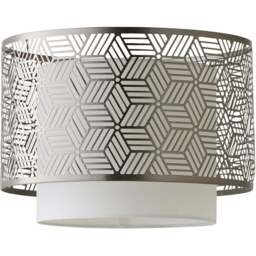 ValueLights Eugene Grey Geometric Drum Ceiling Lamp Shade - Size: 32 x 23 x 32cm - Wilko