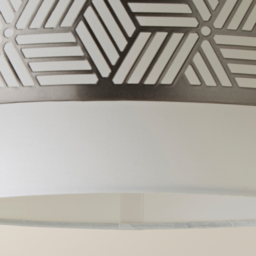 ValueLights Eugene Grey Geometric Drum Ceiling Lamp Shade - Size: 32 x 23 x 32cm - Wilko - thumbnail 4