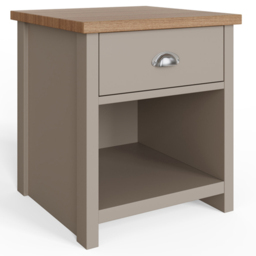 GFW Lancaster Single Drawer Single Shelf Grey Lamp Table - Size: 45 x 45 x 50cm - Wilko - thumbnail 4