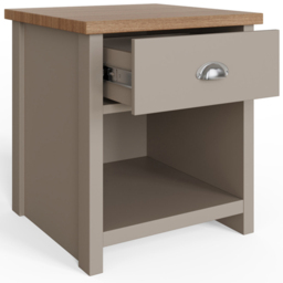 GFW Lancaster Single Drawer Single Shelf Grey Lamp Table - Size: 45 x 45 x 50cm - Wilko - thumbnail 5