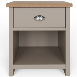 GFW Lancaster Single Drawer Single Shelf Grey Lamp Table - Size: 45 x 45 x 50cm - Wilko - thumbnail 3
