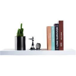 Innoteck 40cm High Gloss White Floating Shelf - Size: 3.8 x 40 x 23.5cm - Wilko - thumbnail 3