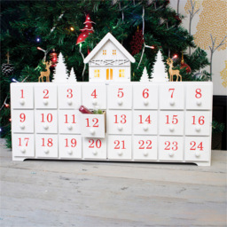 St Helens White Christmas Wooden Advent Calendar - Size: 275 x 430 x 65cm - Wilko - thumbnail 4