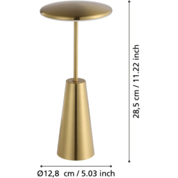 EGLO Piccola Gold Touch Table Lamp - Size: 28 x 13 x 28cm - Brown - Wilko - thumbnail 6