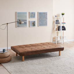 Home Detail Salerno Double Sleeper Brown Air Leather Sofa Bed - Size: 3 Seater - Wilko - thumbnail 7