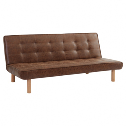 Home Detail Salerno Double Sleeper Brown Air Leather Sofa Bed - Size: 3 Seater - Wilko - thumbnail 3