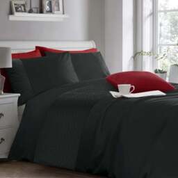 Velosso Single Black Quilted Geo Duvet Set - Wilko - thumbnail 1