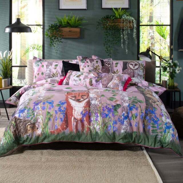 Kirsty Norris The Forest at Twilight Double Duvet Set - Pink - Wilko - image 1
