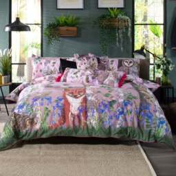 Kirsty Norris The Forest at Twilight Double Duvet Set - Pink - Wilko