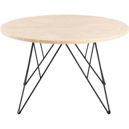 Florence Prunus Matt Beige Round Coffee Table with Black Steel Base - Size: 46.4 x 80 x 80cm - Multi - Furniture To Go - Wilko - thumbnail 4