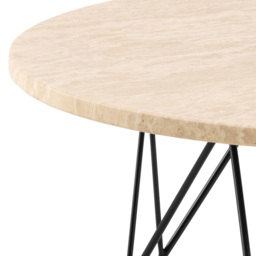 Florence Prunus Matt Beige Round Coffee Table with Black Steel Base - Size: 46.4 x 80 x 80cm - Multi - Furniture To Go - Wilko - thumbnail 5
