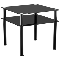 AVF Classic Black Glass Side Table - Size: 60 x 60 x 55cm - Wilko - thumbnail 3