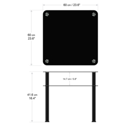 AVF Classic Black Glass Side Table - Size: 60 x 60 x 55cm - Wilko - thumbnail 5