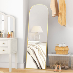 HOMCOM Gold Aluminium Alloy Full Length Mirror 161.5 x 50cm - Size: 58 x 5 x 170cm - Wilko - thumbnail 3