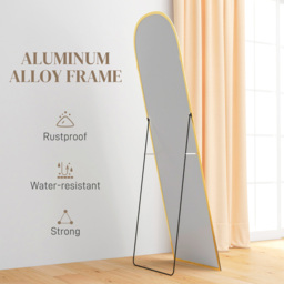 HOMCOM Gold Aluminium Alloy Full Length Mirror 161.5 x 50cm - Size: 58 x 5 x 170cm - Wilko - thumbnail 7