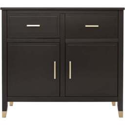 Palazzi 2 Doors 2 Drawers Black Sideboard - Size: 40 x 95 x  85cm - Wilko - thumbnail 4