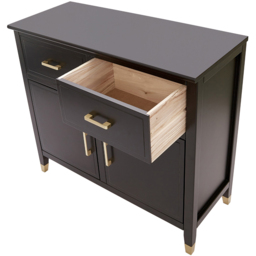 Palazzi 2 Doors 2 Drawers Black Sideboard - Size: 40 x 95 x  85cm - Wilko - thumbnail 7