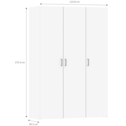 Florence Space 3 Door White Wardrobe - Furniture To Go - Wilko - thumbnail 7